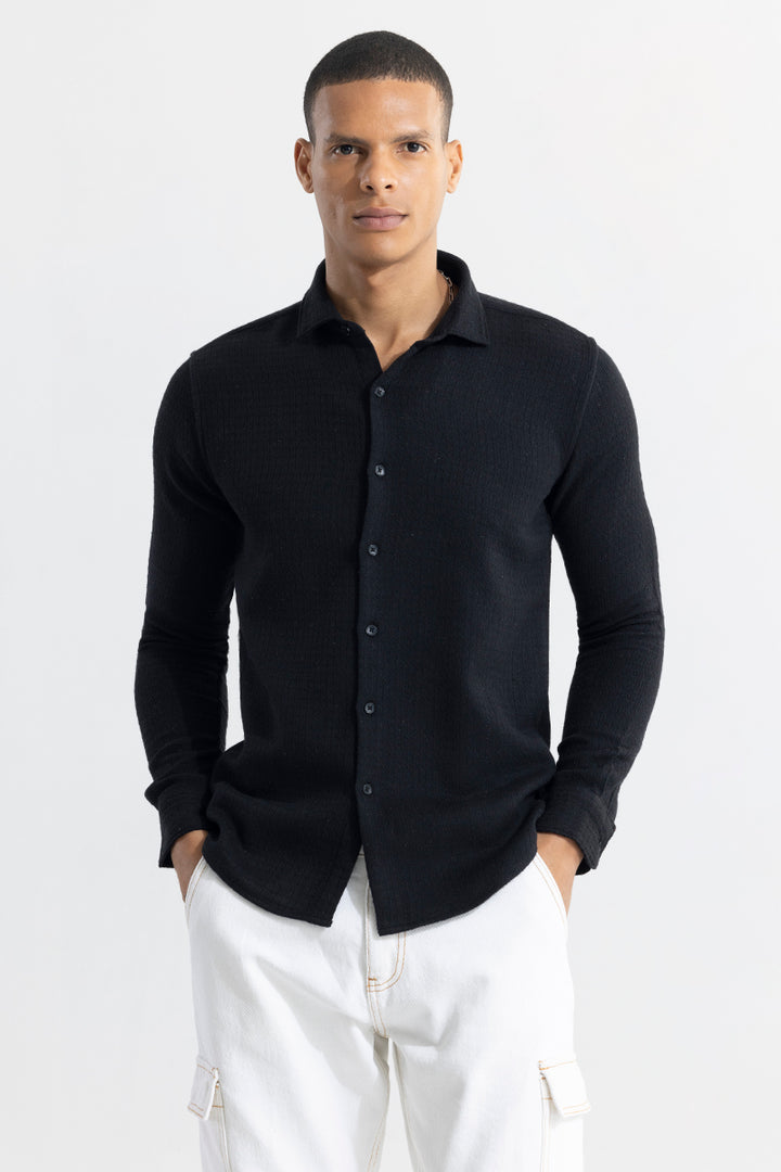 RelaxKnit Black Shirt