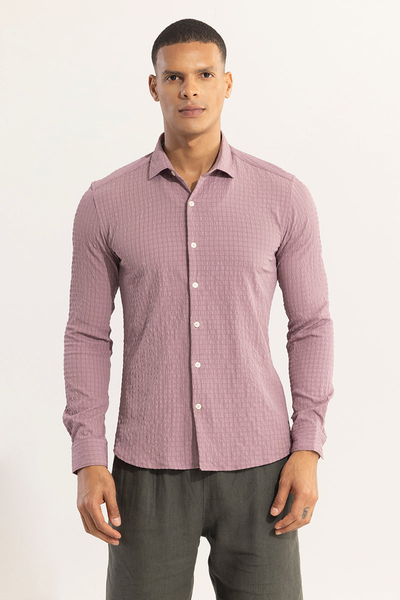 AiryCheck Mauve Seer Sucker Shirt