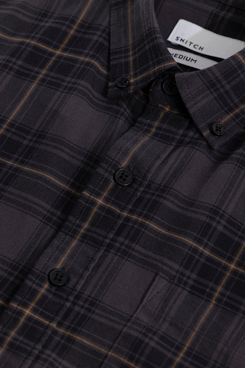 Tartan Twist Ash Grey Checks Shirt