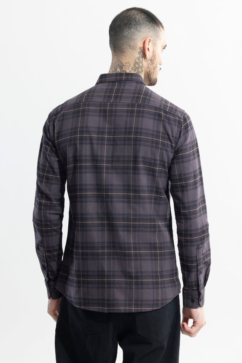 Tartan Twist Ash Grey Checks Shirt