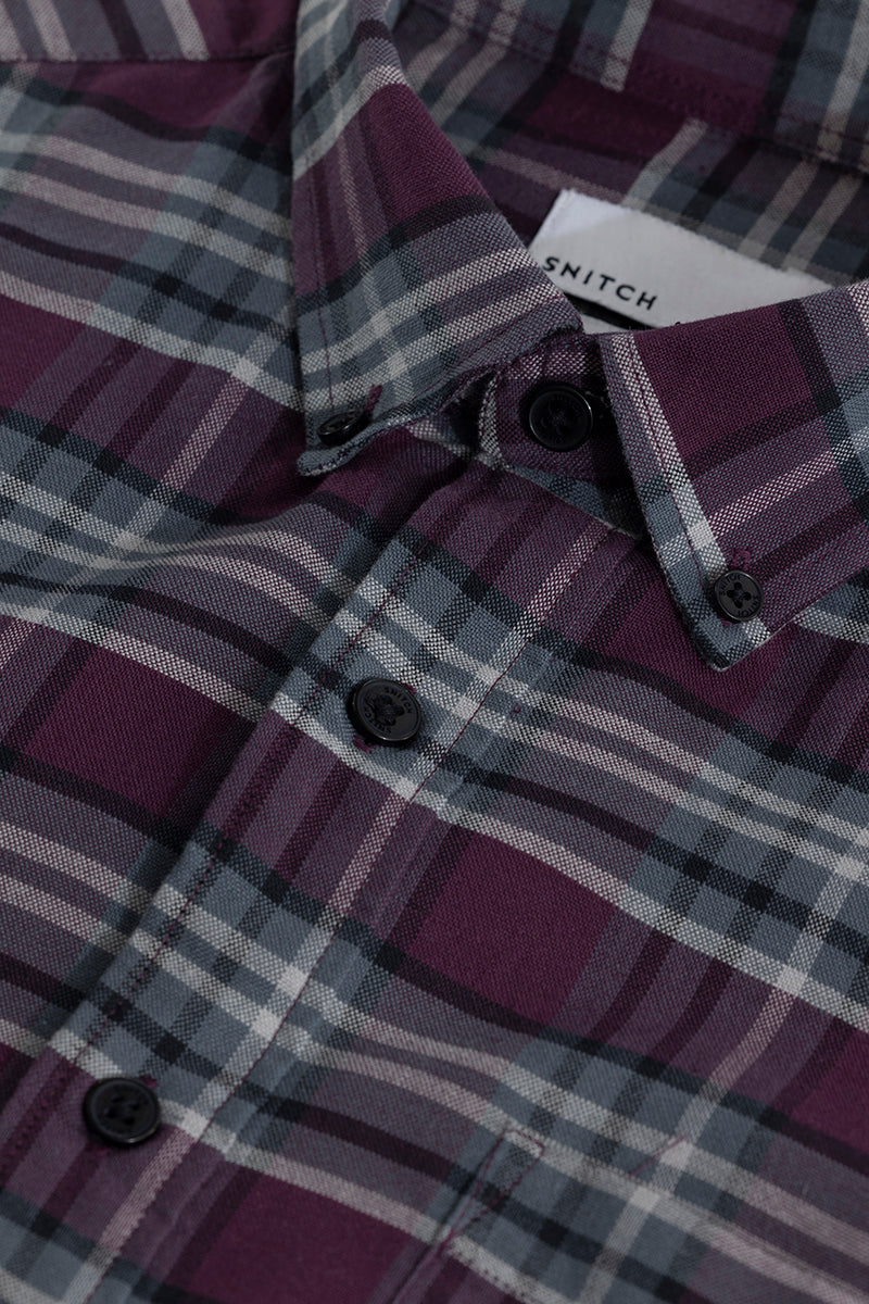 Tartan Twist Purple Checks Shirt