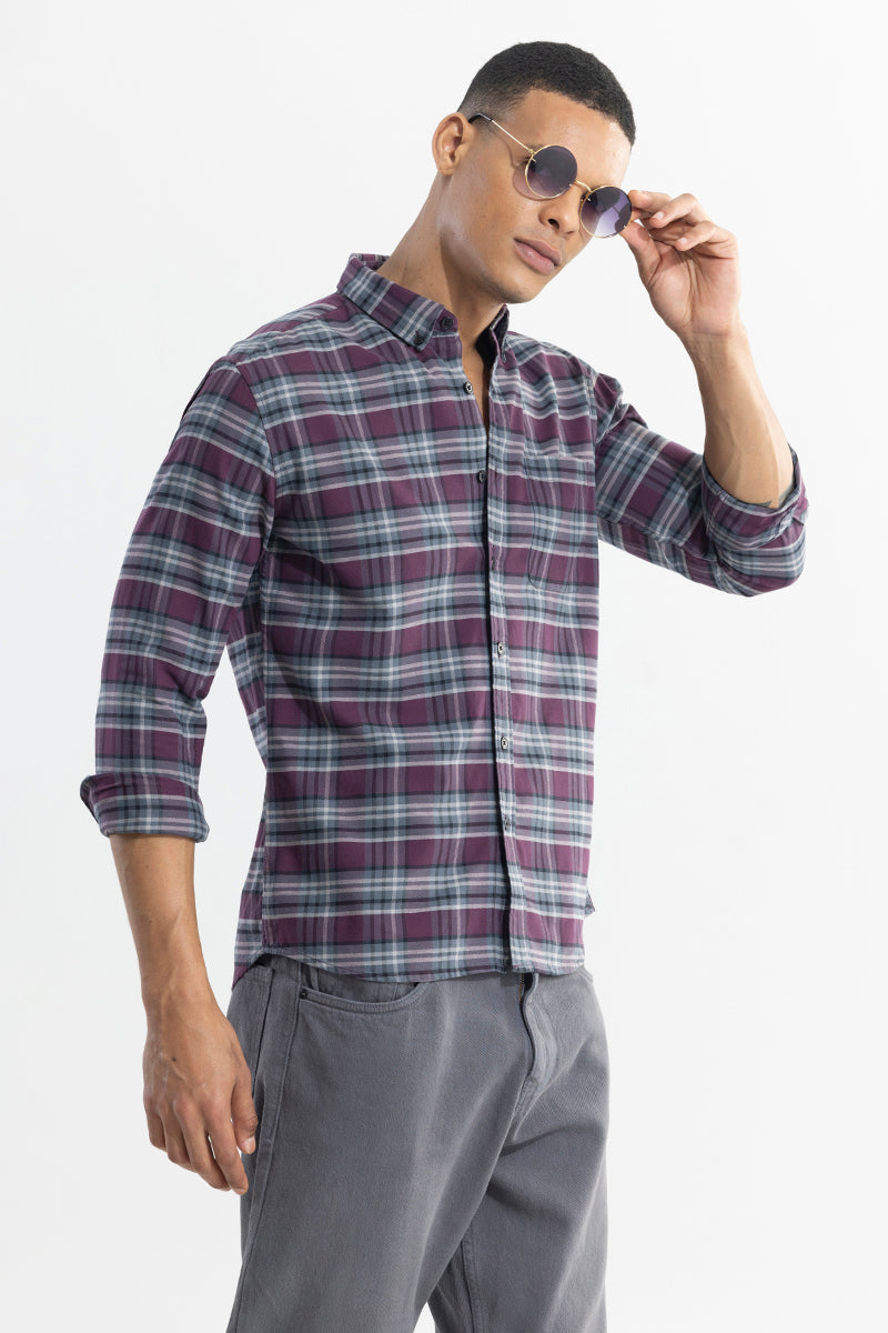 Tartan Twist Purple Checks Shirt