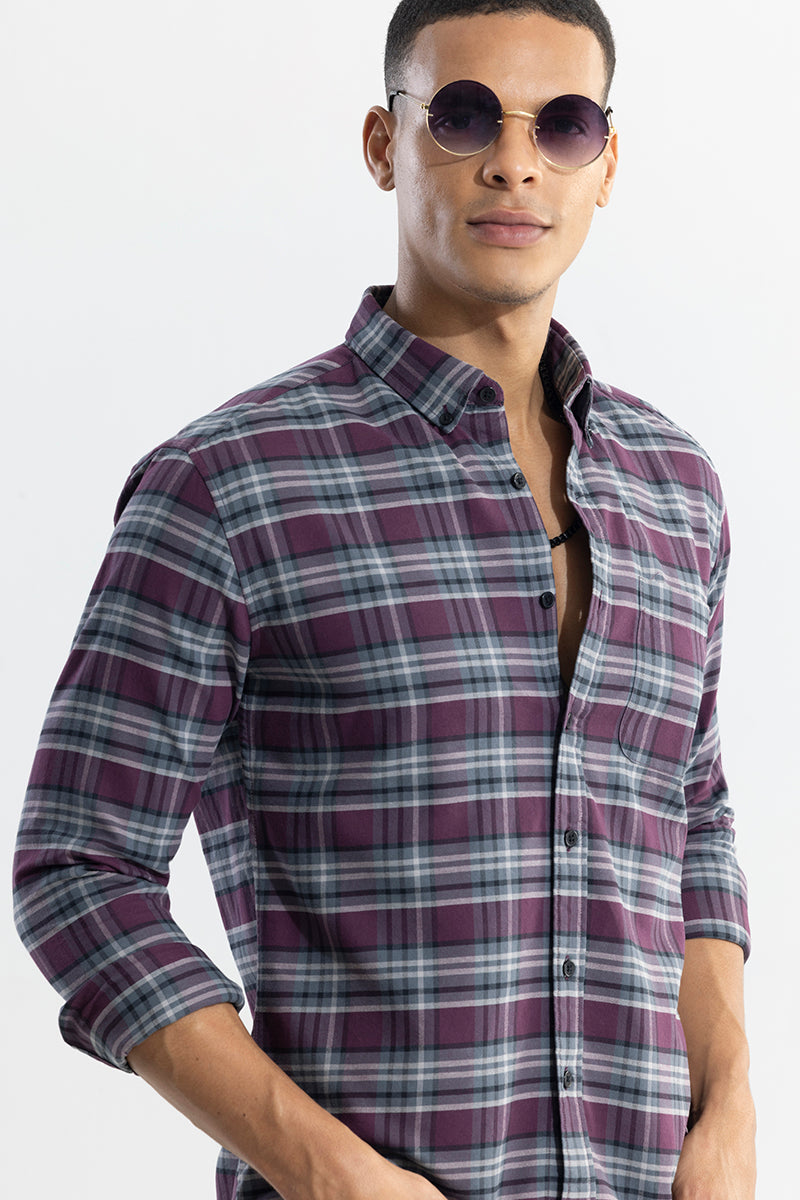 Tartan Twist Purple Checks Shirt