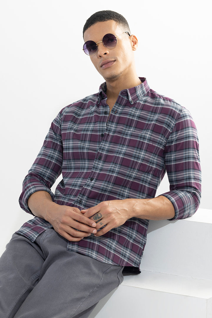 Tartan Twist Purple Checks Shirt