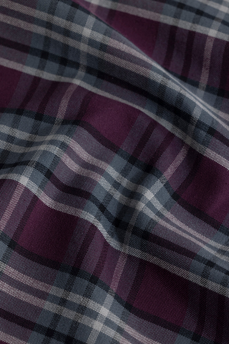 Tartan Twist Purple Checks Shirt