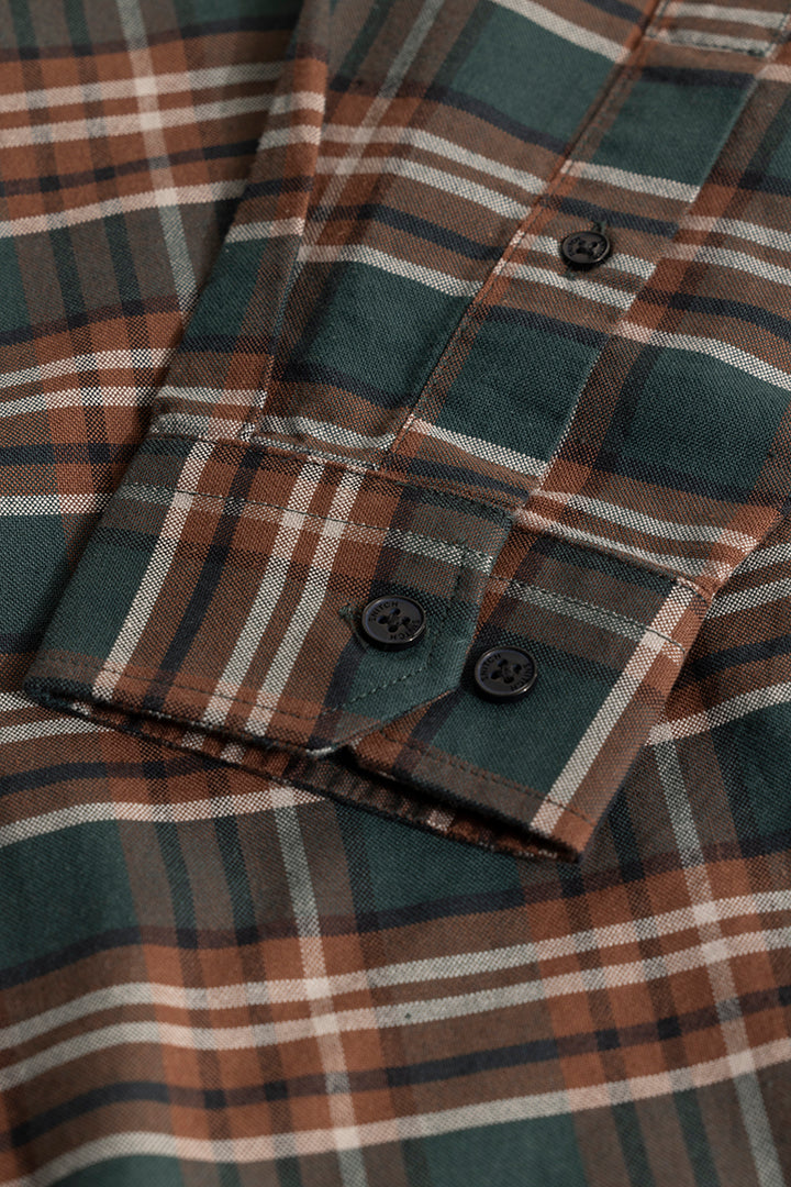 Tartan Twist Forest Green Checks Shirt