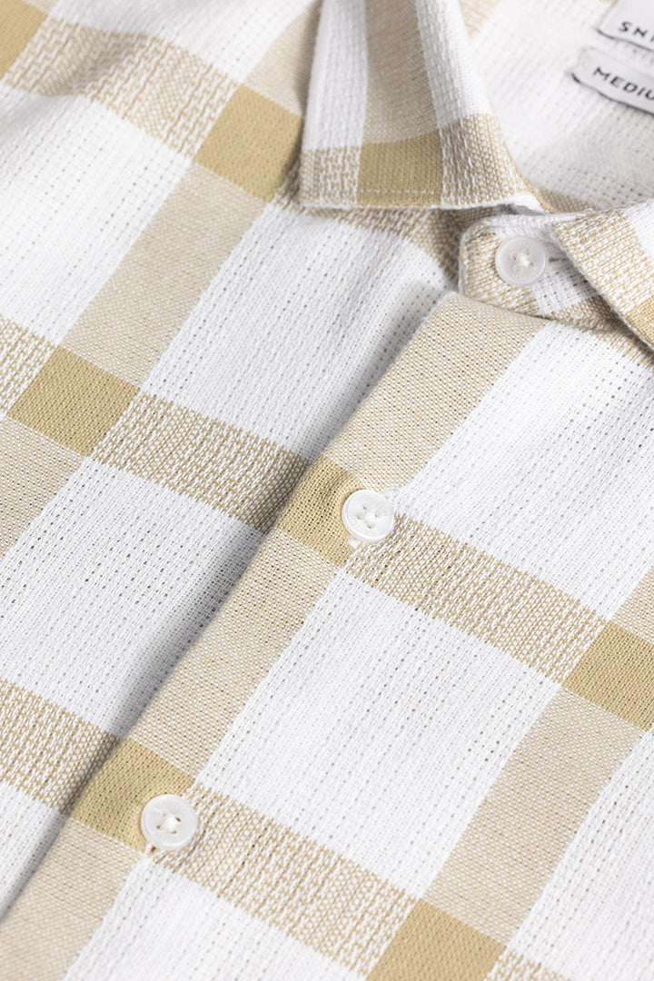 Checkered Grid Beige Shirt