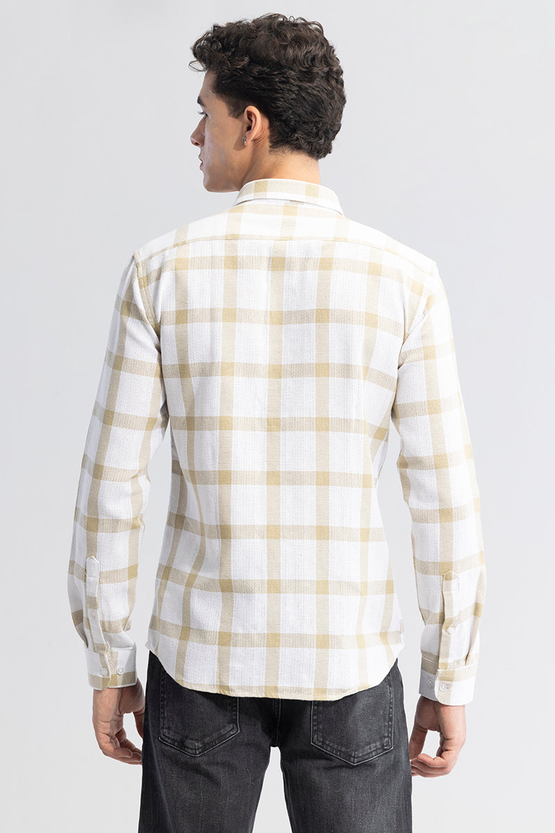 Checkered Grid Beige Shirt