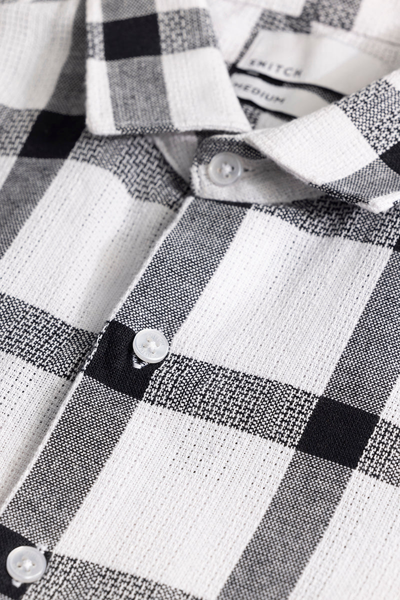 Checkered Grid White Shirt