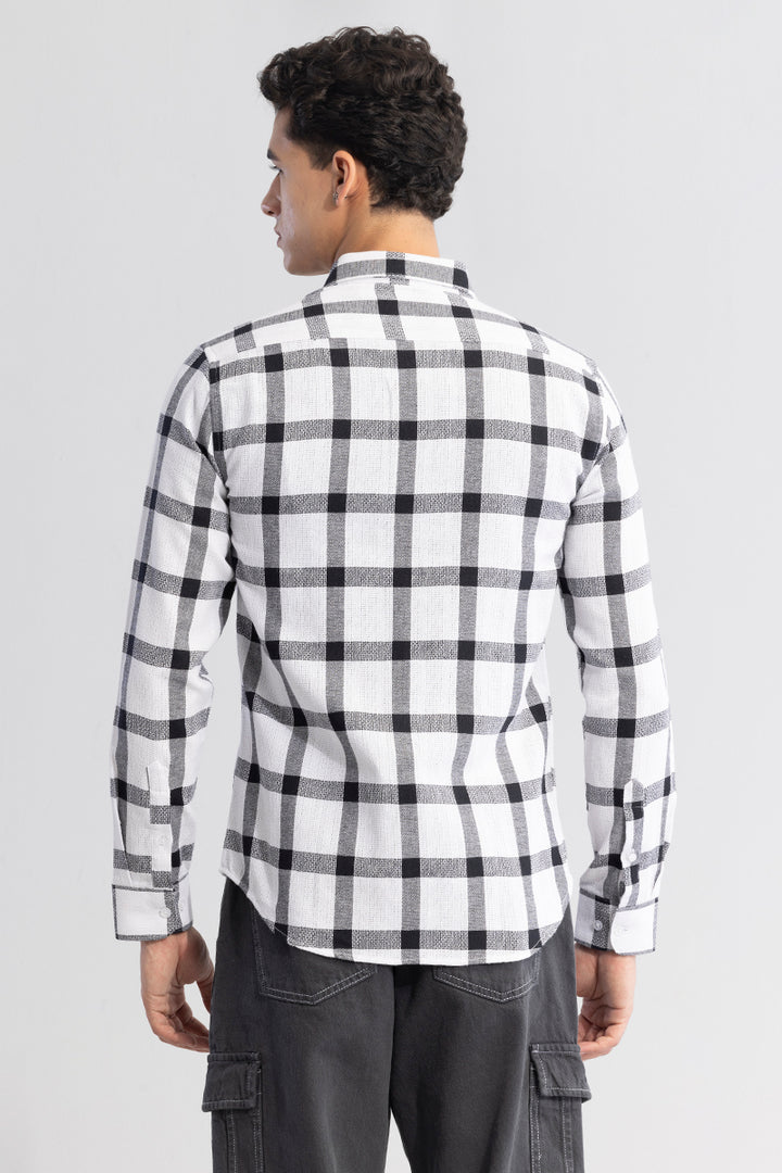 Checkered Grid White Shirt