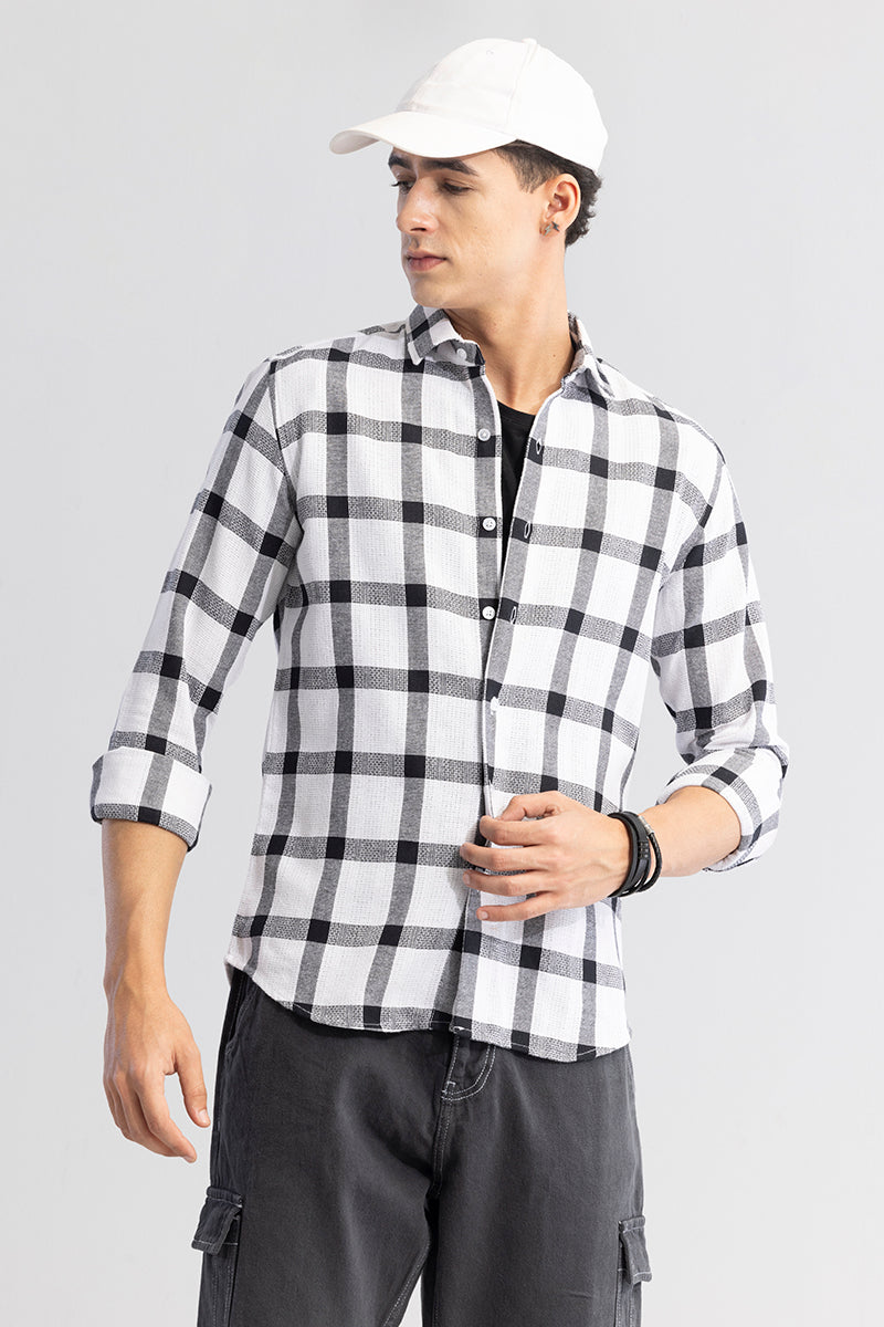 Checkered Grid White Shirt