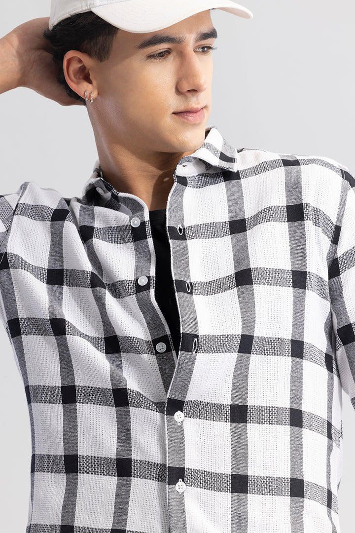 Checkered Grid White Shirt