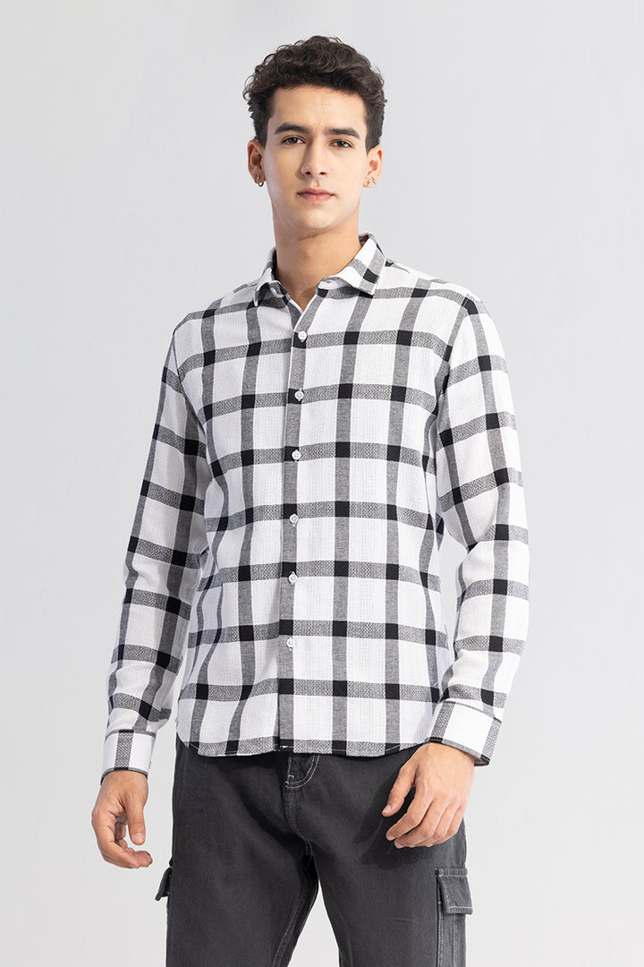 Checkered Grid White Shirt