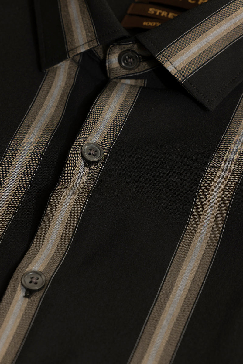 Urban Gold Stripe Black Giza Cotton Shirt