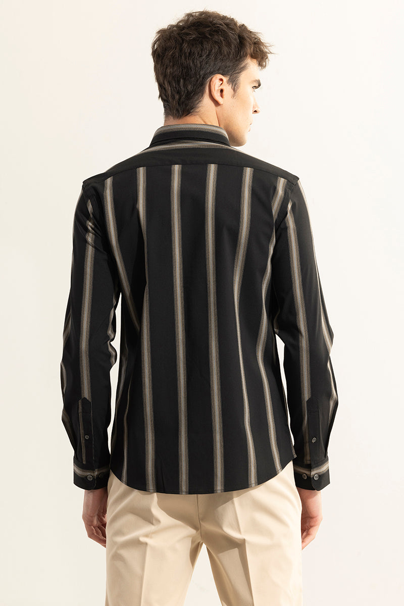 Urban Gold Stripe Black Giza Cotton Shirt