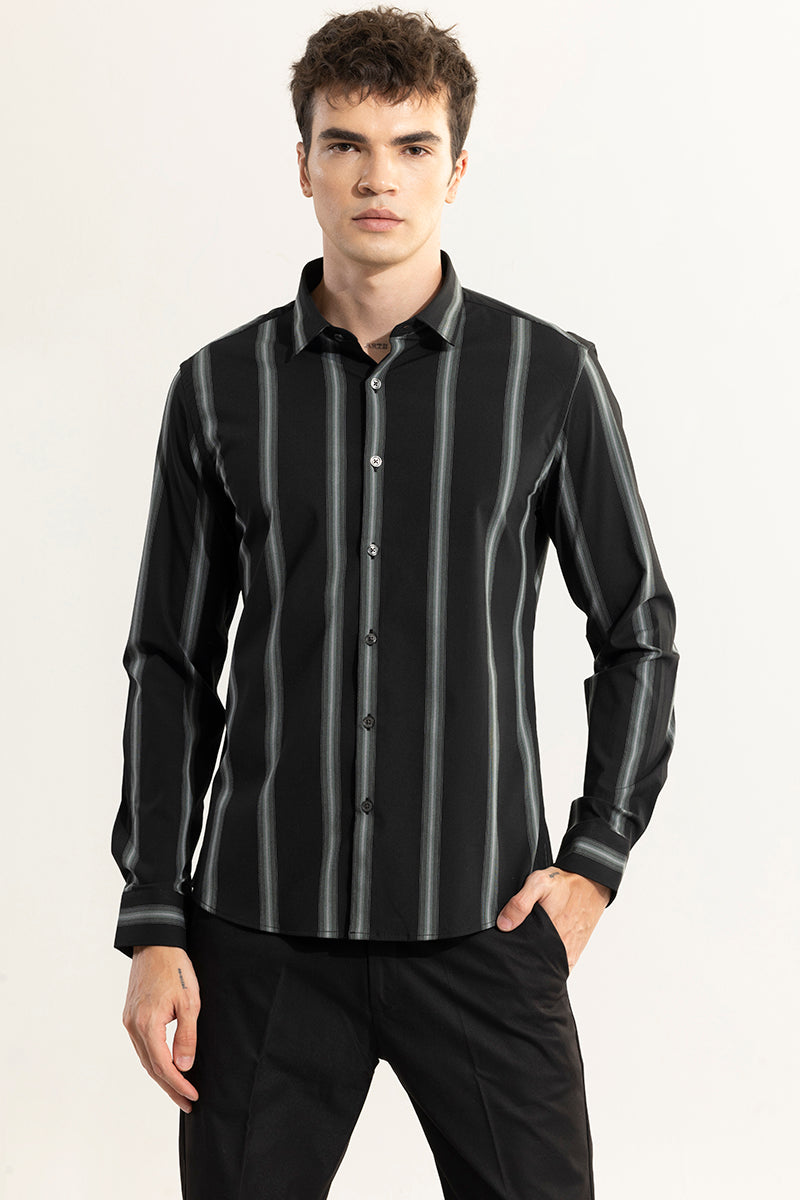 Urban Grey Stripe Black Giza Cotton Shirt