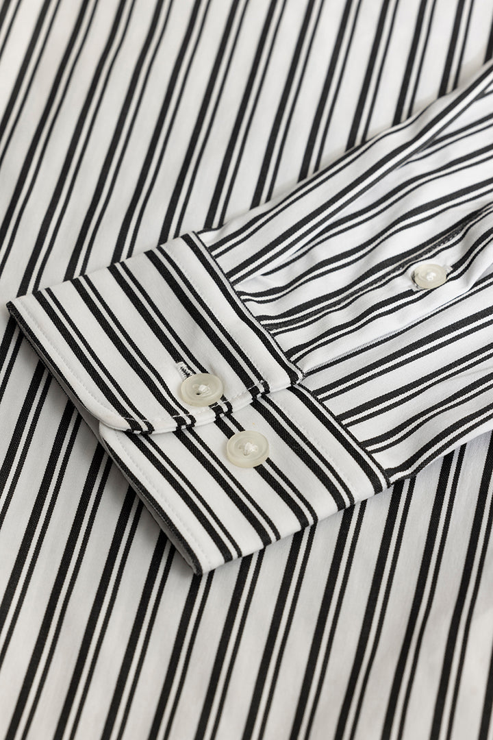 Dual Line White Giza Cotton Shirt