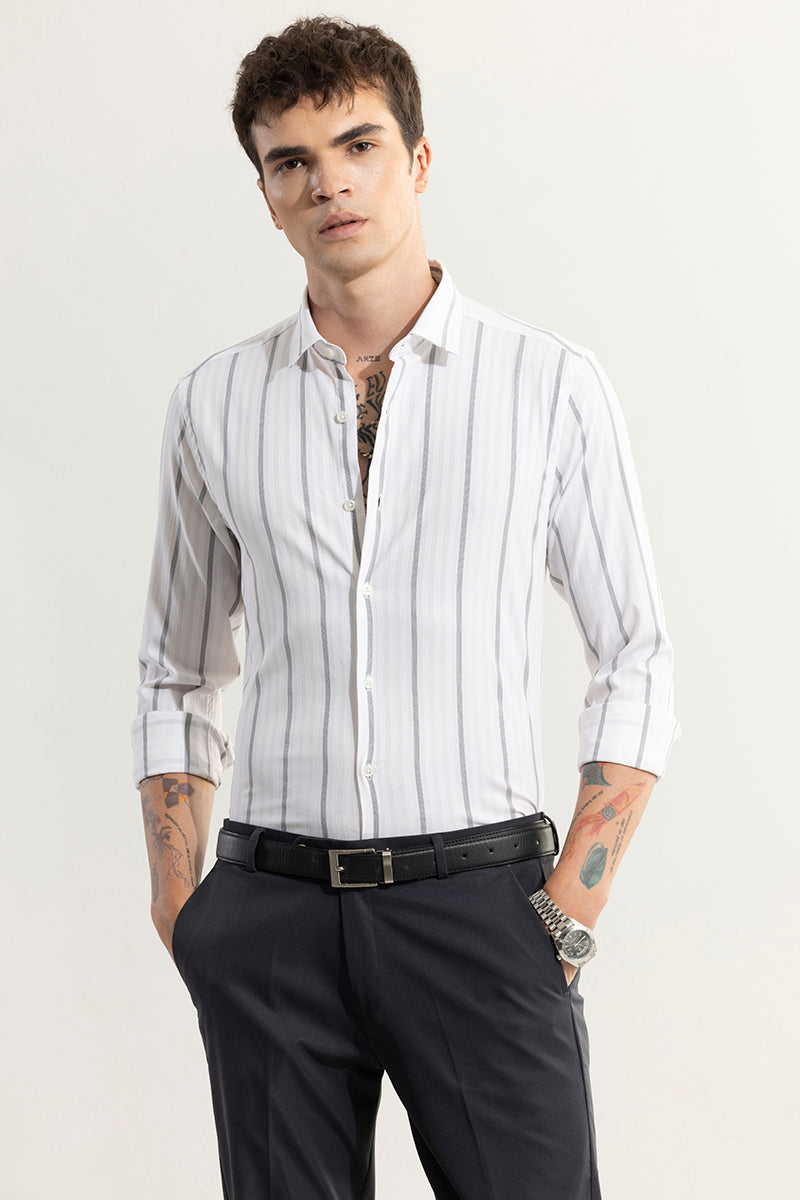 Line-Age White Giza Cotton Shirt