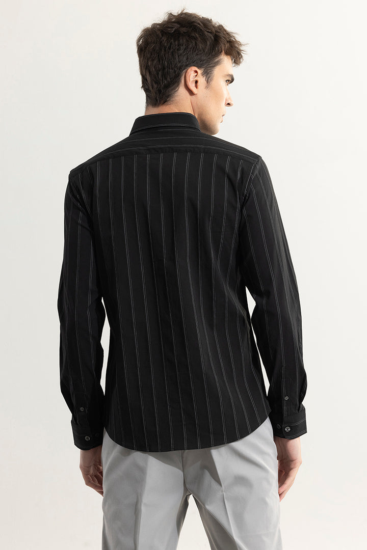 Eclipse Stripe Black Giza Cotton Shirt