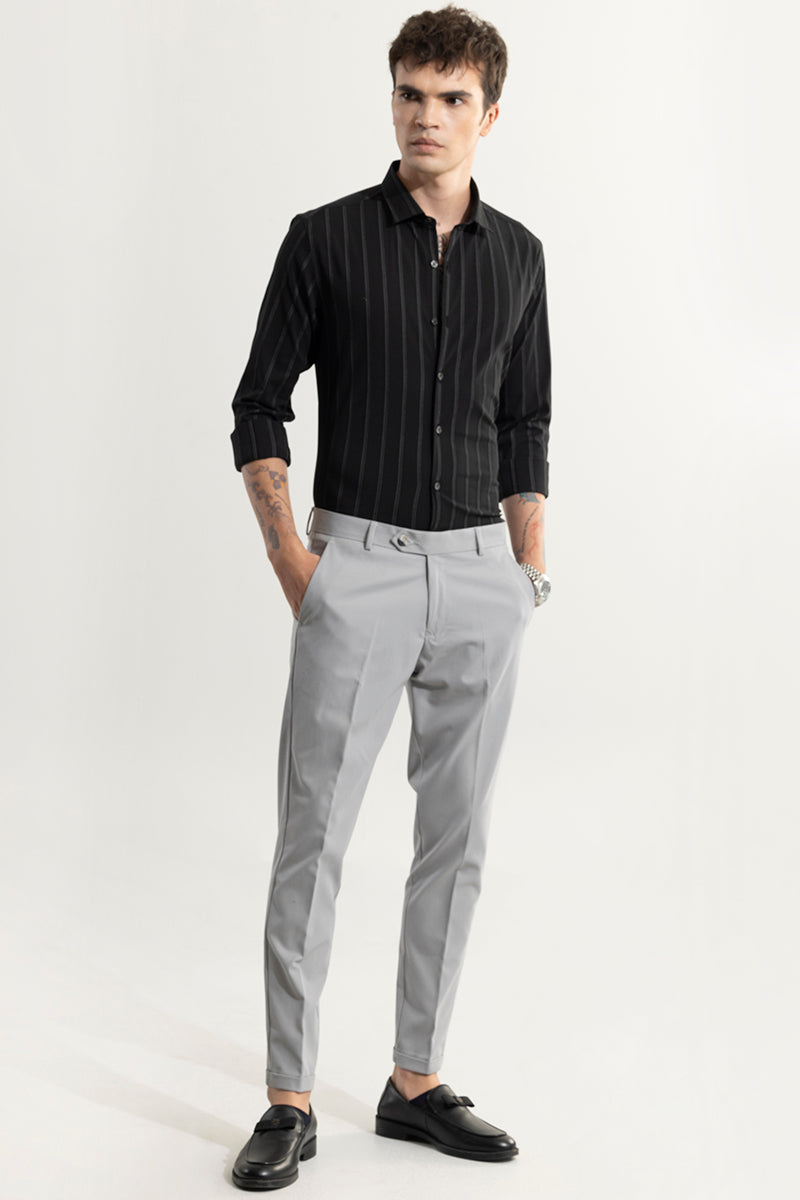 Eclipse Stripe Black Giza Cotton Shirt