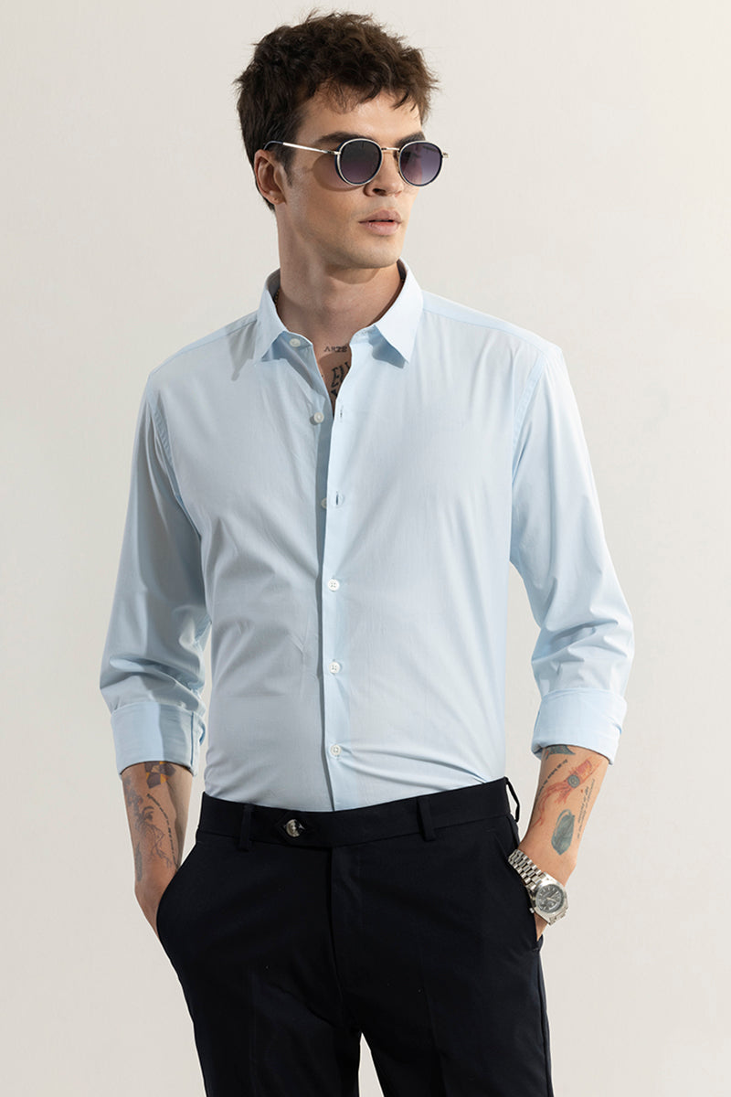 Elegant Monotone Light Blue Shirt