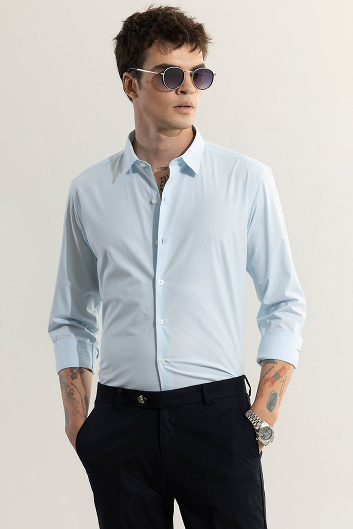 Elegant Monotone Light Blue Shirt