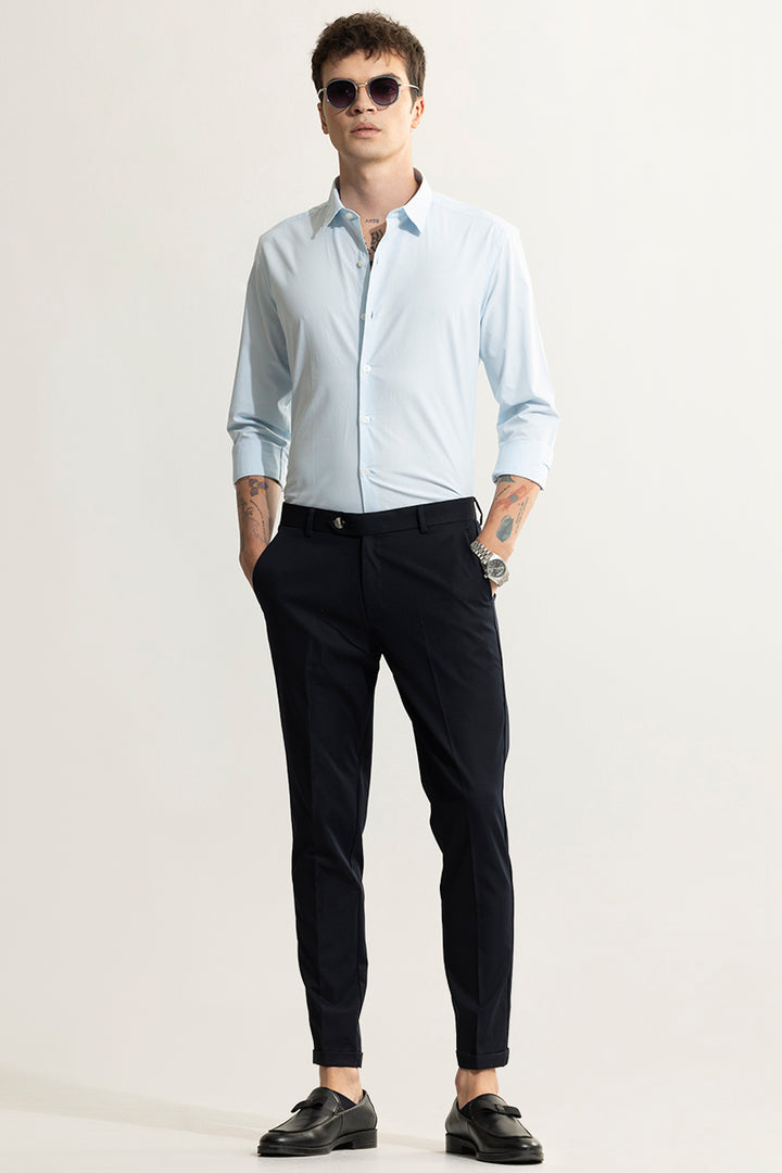 Elegant Monotone Light Blue Shirt