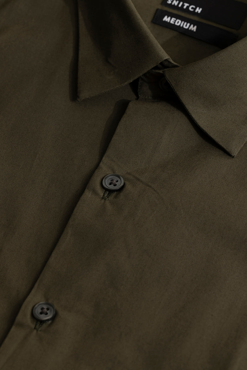 Elegant Monotone Brown Shirt