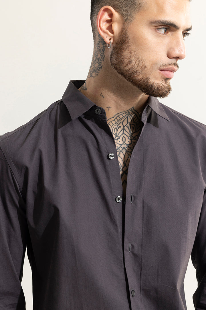 Elegant Monotone Dark Grey Shirt