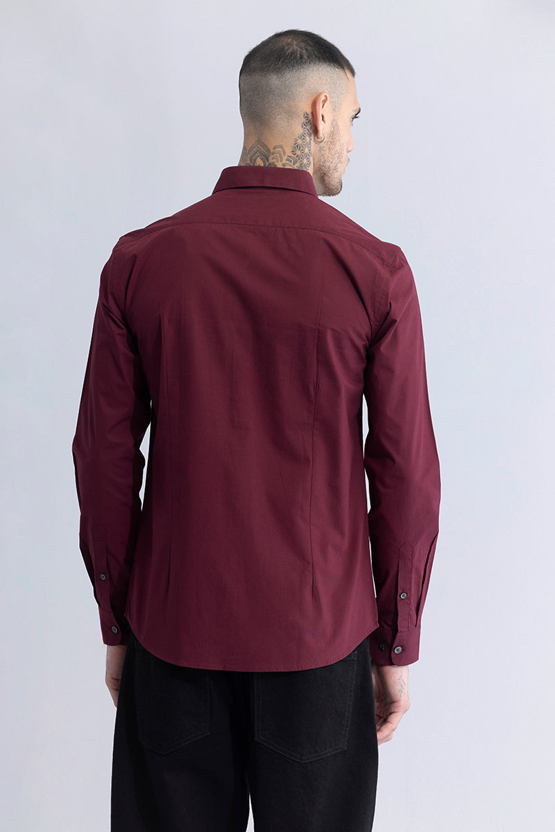 Elegant Monotone Maroon Shirt