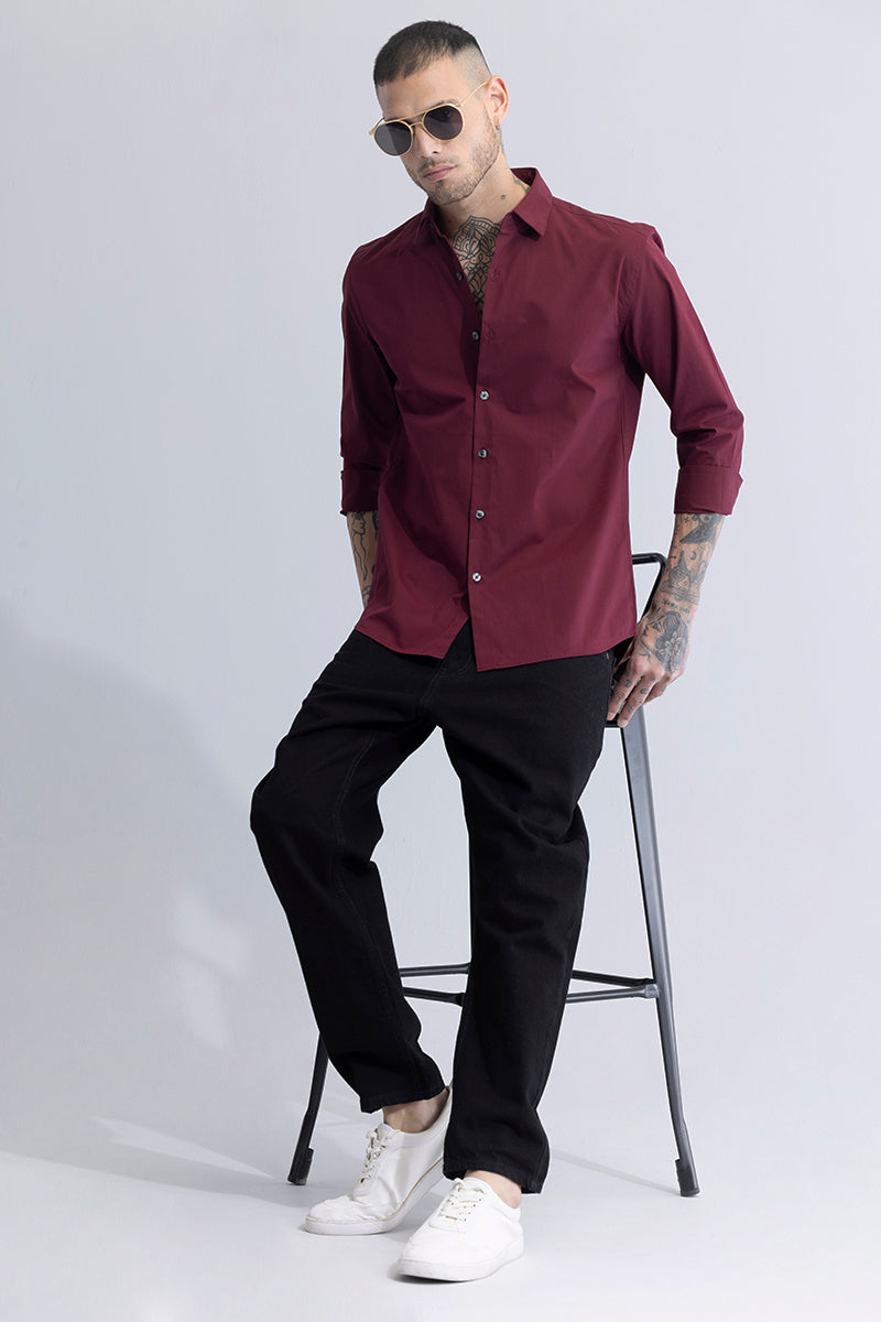 Elegant Monotone Maroon Shirt