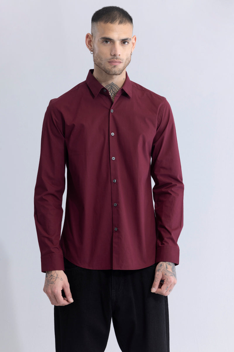 Elegant Monotone Maroon Shirt