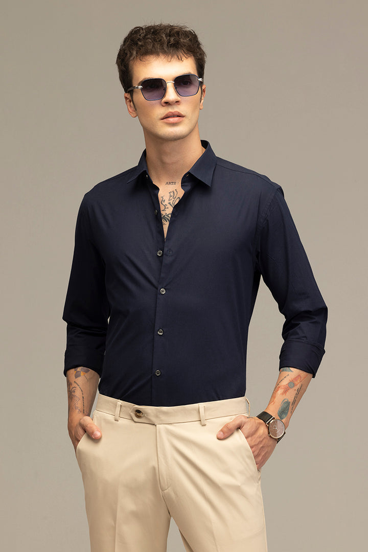 Elegant Monotone Navy Shirt