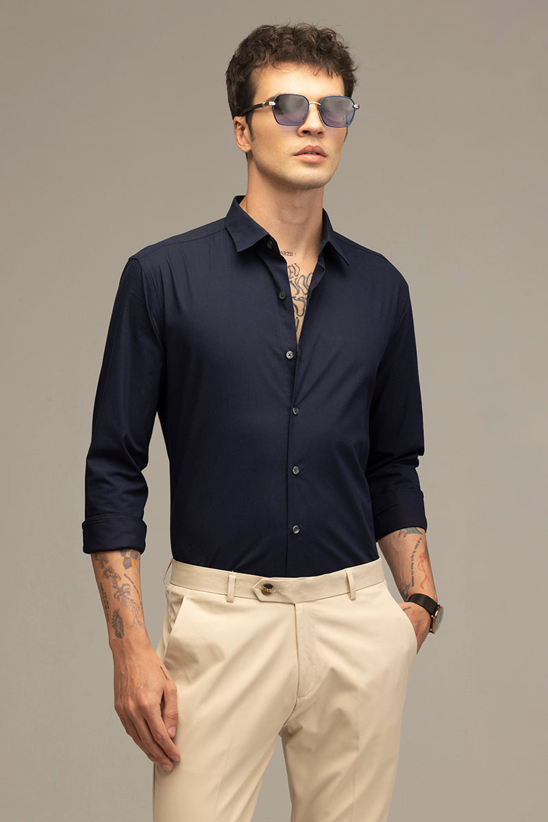 Elegant Monotone Navy Shirt