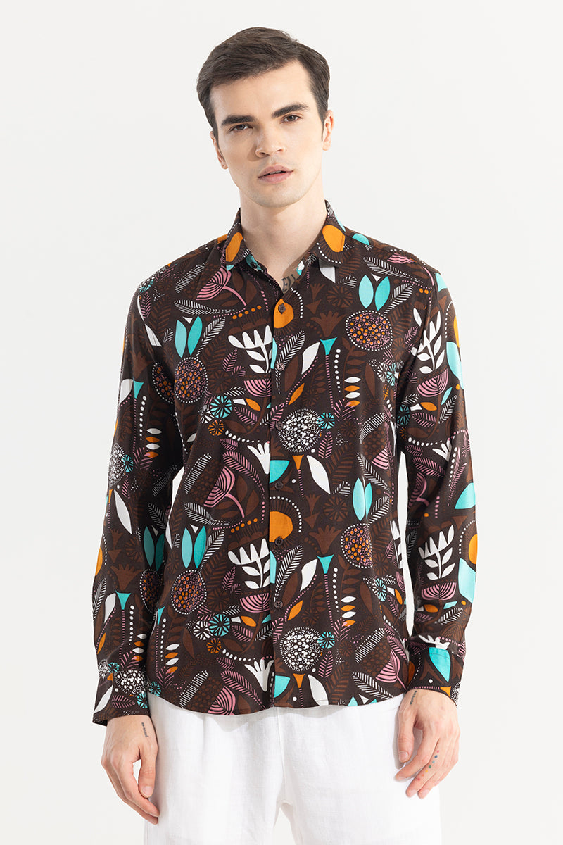 Botanical Bliss Brown Shirt