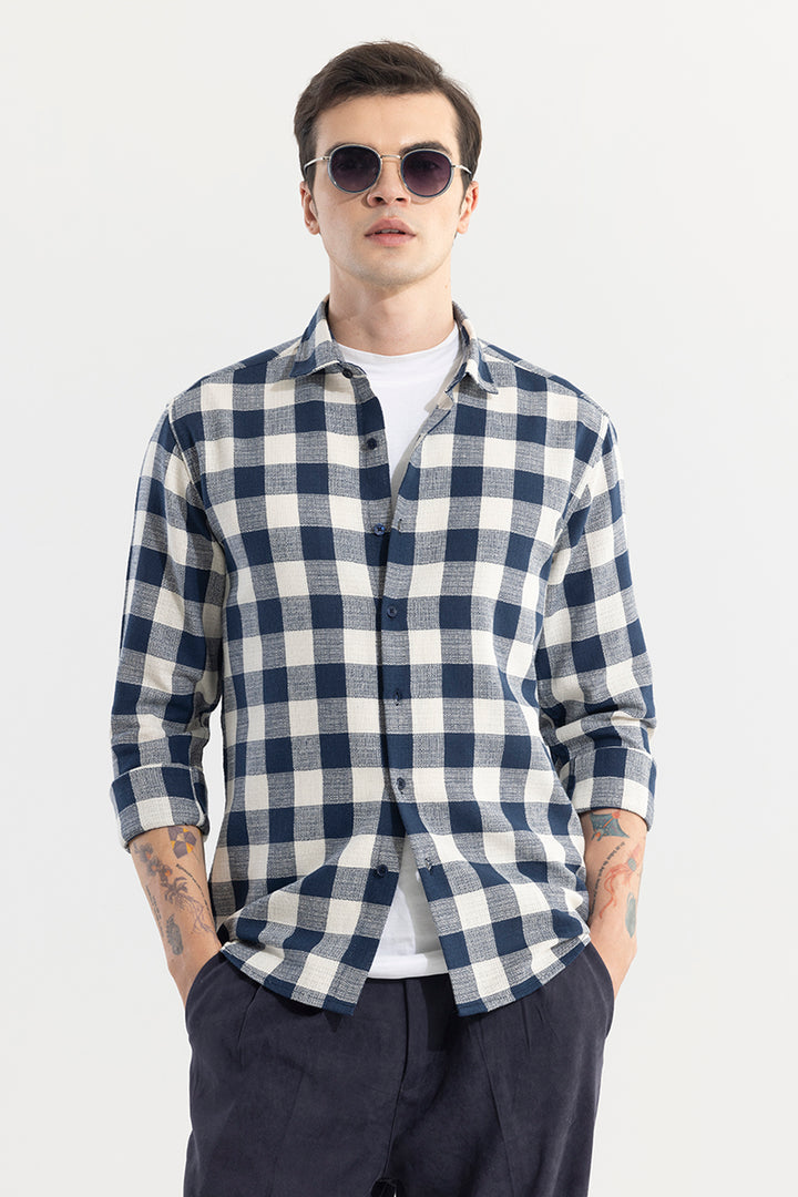 Chess Square Navy Checks Shirt