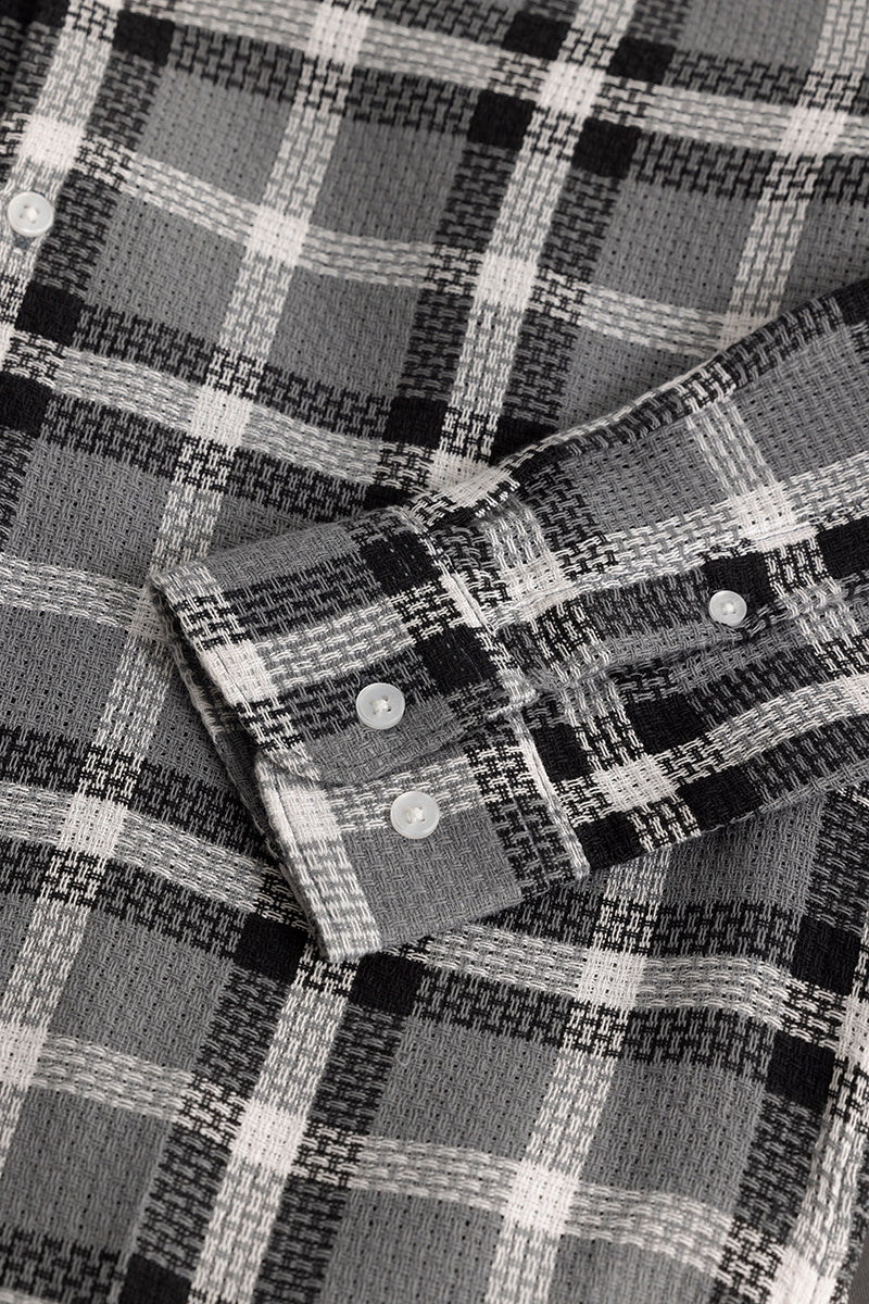 Buy Men's Gridline Grey Checks Shirt Online | SNITCH