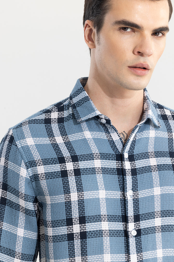 Gridline Blue Checks Shirt