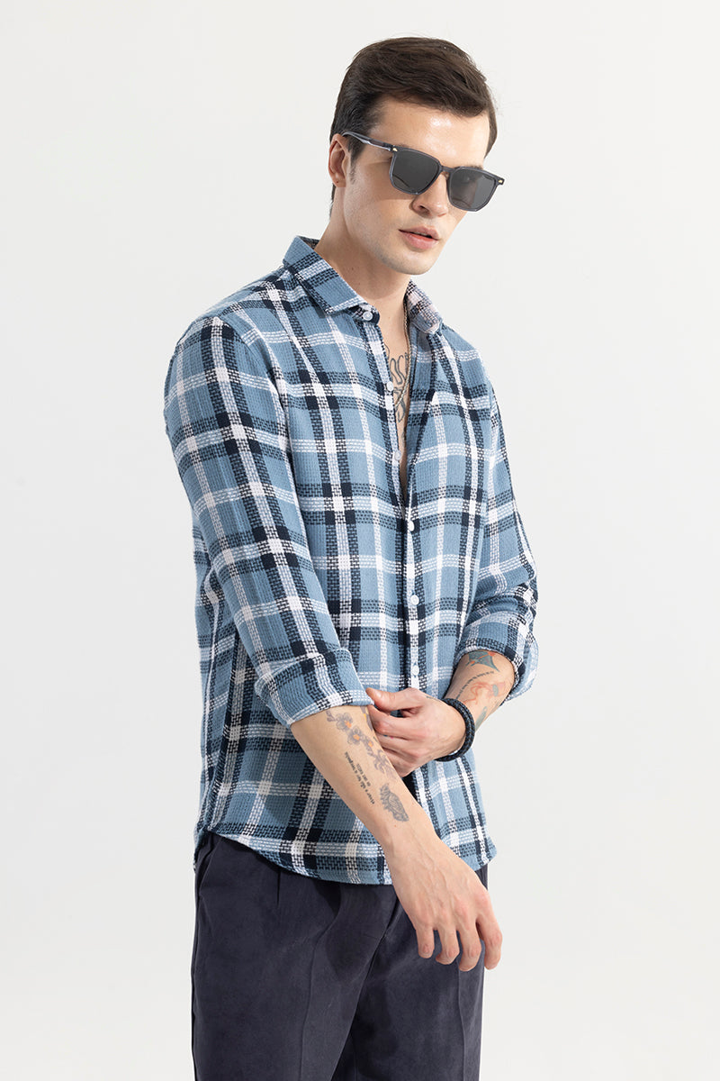 Gridline Blue Checks Shirt