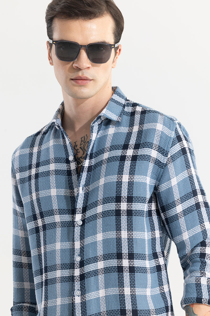 Gridline Blue Checks Shirt