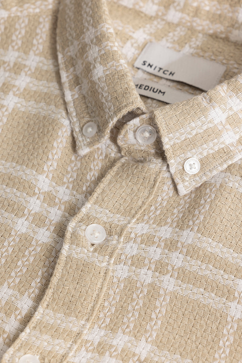 Boxed Checks Cream Shirt