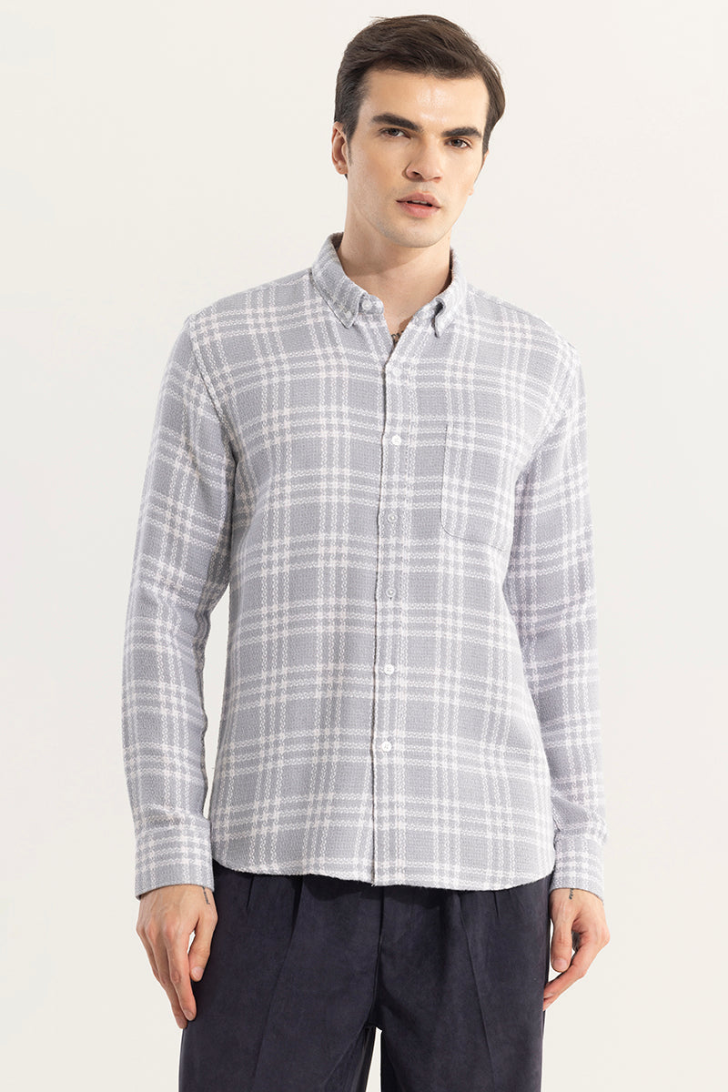 Boxed Checks Grey Shirt