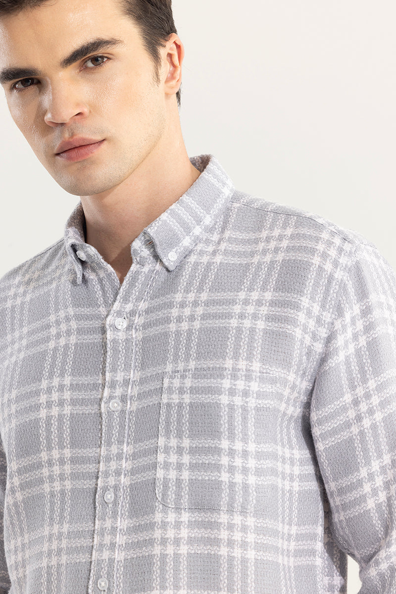 Boxed Checks Grey Shirt