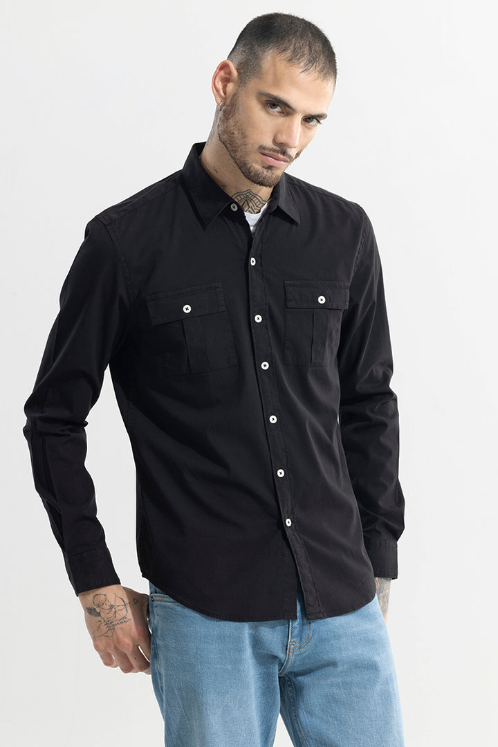 Duple Pocket Black Shirt