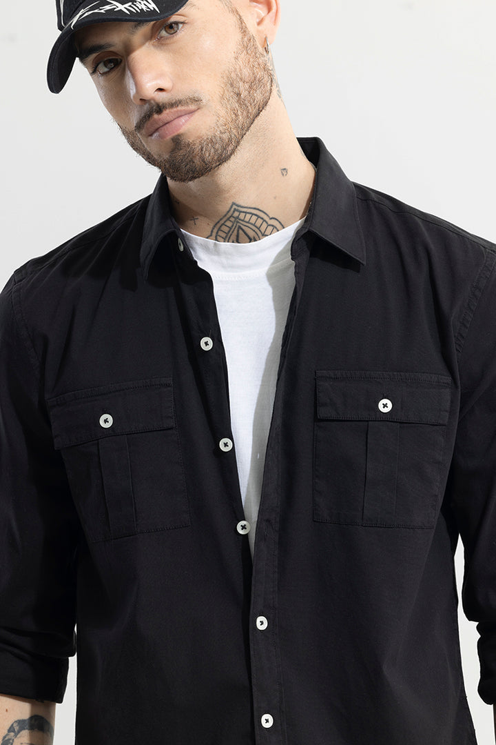 Duple Pocket Black Shirt