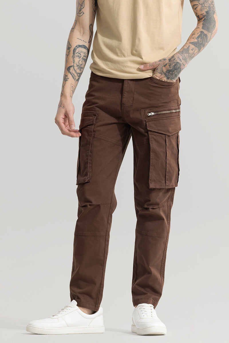 Buy Men's Outlander Brown Cargo Pant Online | SNITCH