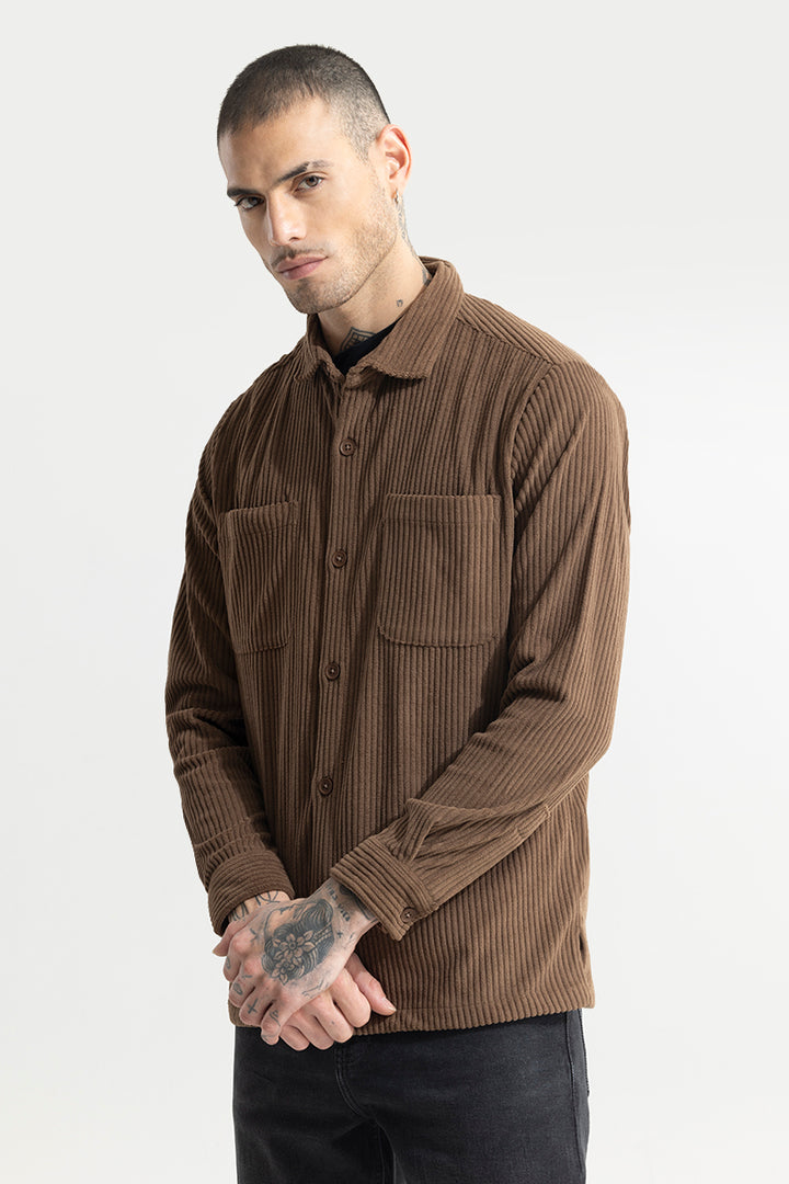 Cozy Cord Brown Shirt