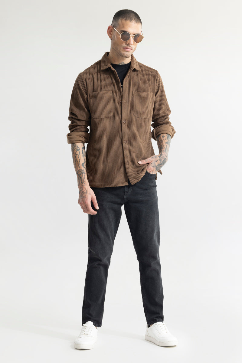 Cozy Cord Brown Shirt