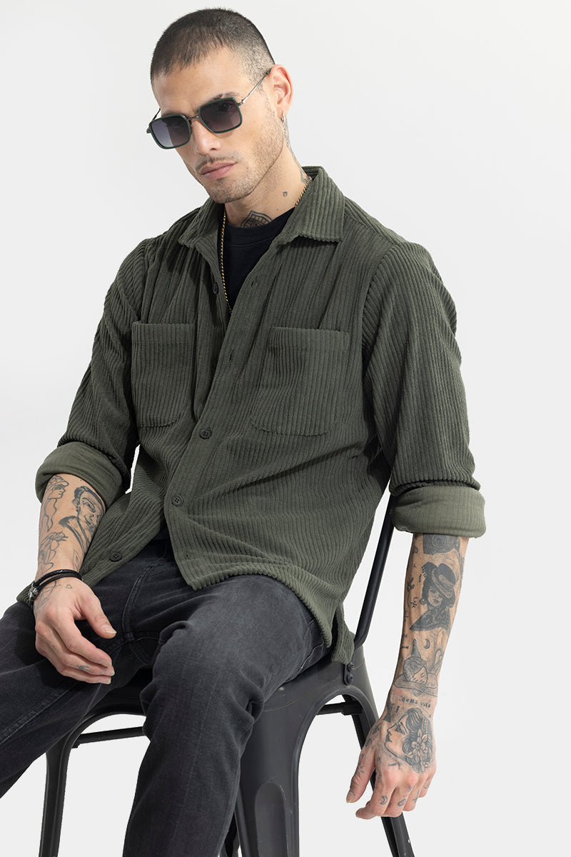 Cozy Cord Olive Shirt