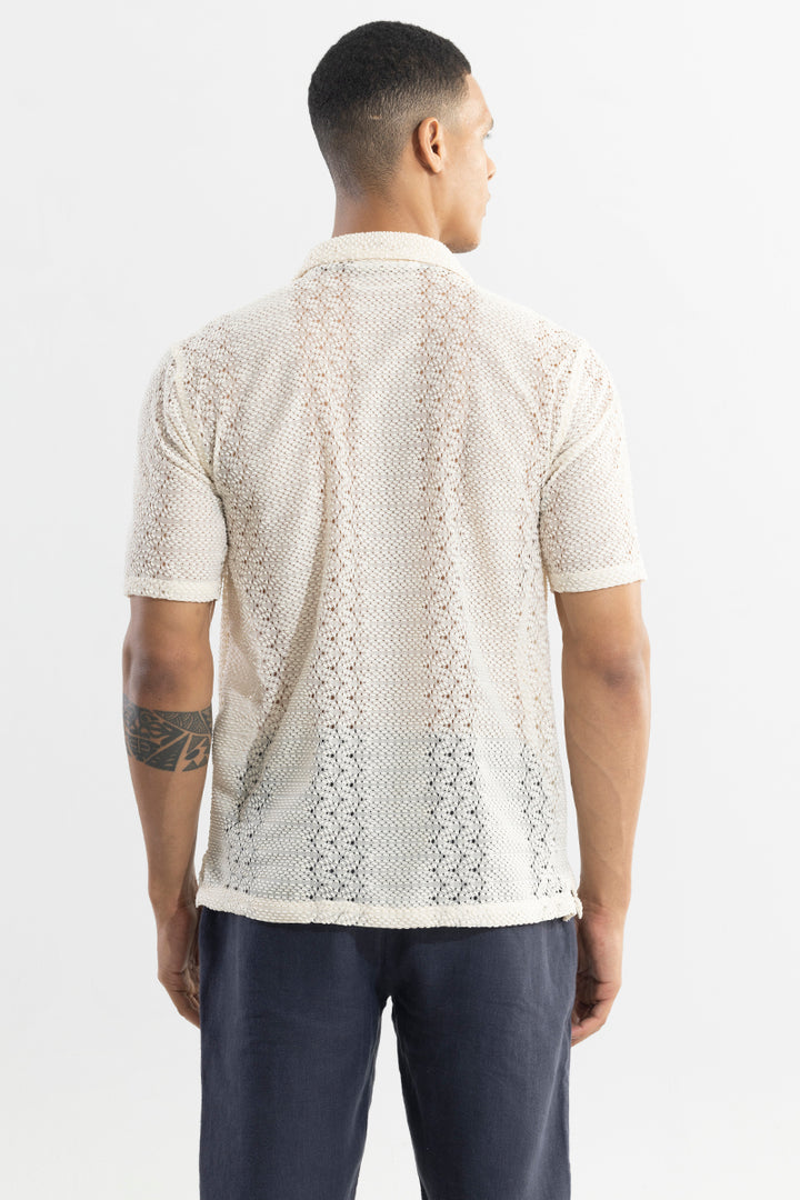 Sonsie Cream Crochet Shirt